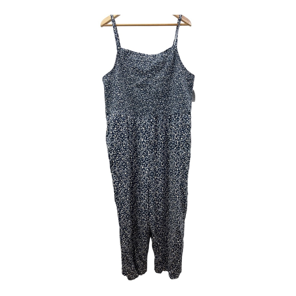 OLD NAVY jumpsuit size XXL sleeveless blue with flowers print NWT